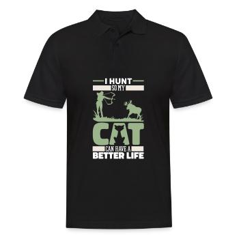 Bow Hunting Bow Hunter Cat - Men's Polo Shirt - black - Front - Kai (181cm)