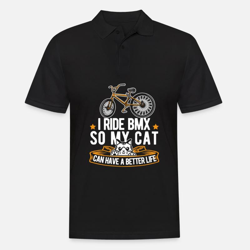 Bmx Bmx Biker Katze - Männer Poloshirt - Schwarz