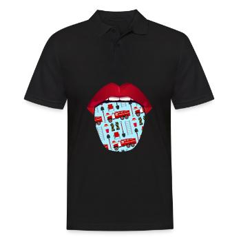 Firefighter Tongue - Men's Polo Shirt - black - Front - Kai (181cm)