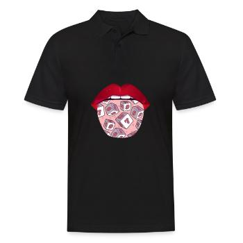 Board Game Board Game Tongue - Men's Polo Shirt - black - Front - Kai (181cm)
