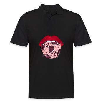 Fechten Fechter Zunge - Männer Poloshirt - Schwarz - Vorne - Kai (181cm)