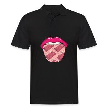 Cornhole Sackloch Spiel Lippen - Männer Poloshirt - Schwarz - Vorne - Kai (181cm)