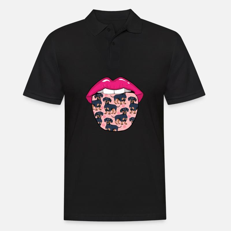 Teckel Langue de teckel - Polo Homme - noir