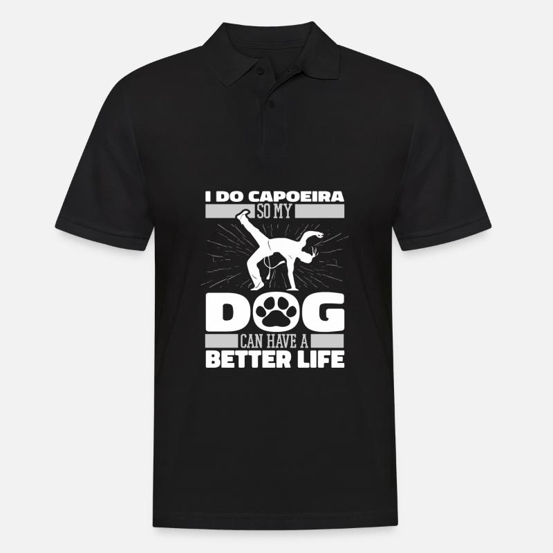 Capoeira Kampftanz Hund - Männer Poloshirt - Schwarz