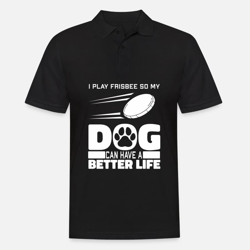 Frisbee Hund - Männer Poloshirt - Schwarz