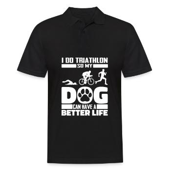 Triathlon Triathlet Hund - Männer Poloshirt - Schwarz - Vorne - Kai (181cm)