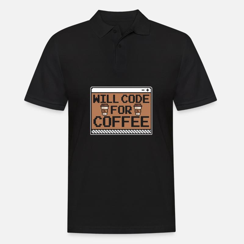 Developer Coder Programmer Coffee - Men's Polo Shirt - black