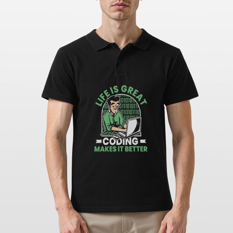 Developer Coder Programmer Funny Men's Polo Shirt