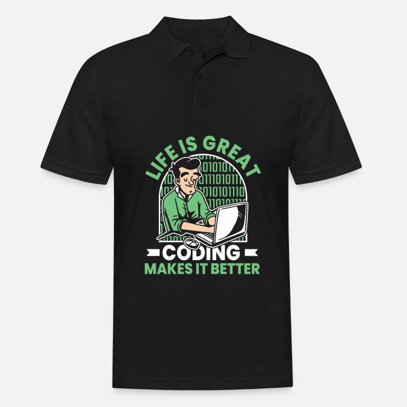 Entwickler Coder Programmierer Lustig - Männer Poloshirt - Schwarz