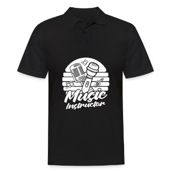 Professeur de musique Professeur de musique Microphone - Polo Homme - noir - Devant - Kai (181cm)