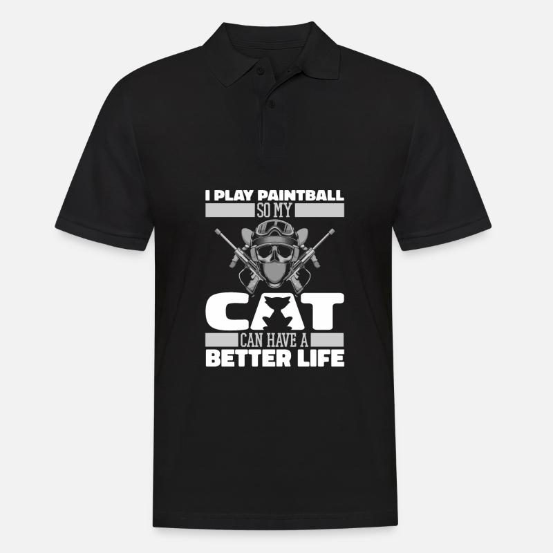 Paintball Katze - Männer Poloshirt - Schwarz