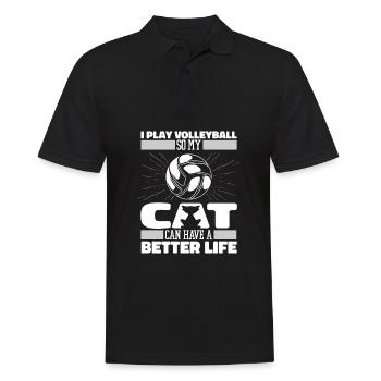 Volleyball Volleyball Player Cat - Polo Homme - noir - Devant - Kai (181cm)