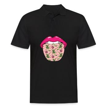 Aloe Vera Tongue - Men's Polo Shirt - black - Front - Kai (181cm)