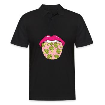 Broccoli Lips - Men's Polo Shirt - black - Front - Kai (181cm)