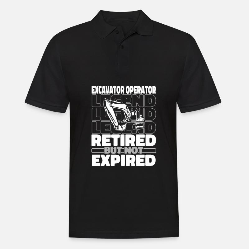 Baggerfahrer Im Ruhestand - Männer Poloshirt - Schwarz