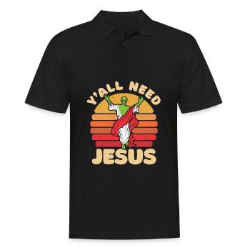 Christ Christianity Extraterrestrial Jesus - Men's Polo Shirt - black - Front - Kai (181cm)