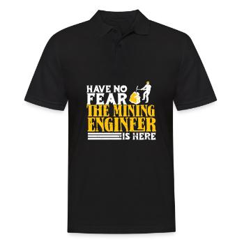 Ingenieur Lustig Bergbauingenieur - Männer Poloshirt - Schwarz - Vorne - Kai (181cm)