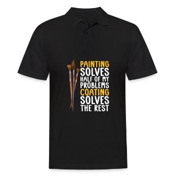 Maler Lackierer Lustig - Männer Poloshirt - Schwarz - Vorne - Kai (181cm)
