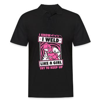 Forgeron Métallurgiste Fille - Polo Homme - noir - Devant - Kai (181cm)