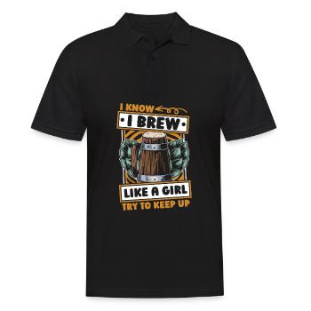 Hobby Brewer Beer Craft Beer Girl - Men's Polo Shirt - black - Front - Kai (181cm)