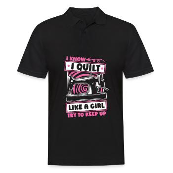 Quilting Girls - Men's Polo Shirt - black - Front - Kai (181cm)