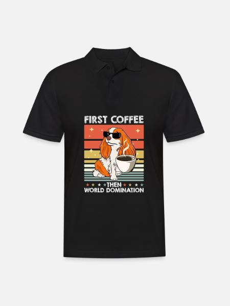 King Charles Cavalier Sunglasses Coffee - Men's Polo Shirt - black