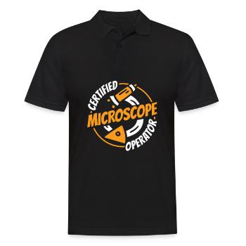 Biologie Biologe Mikroskop - Männer Poloshirt - Schwarz - Vorne - Kai (181cm)