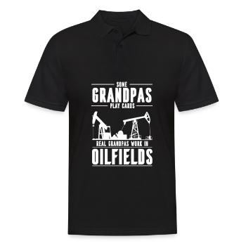 Ölfeld Bohrinsel Opa - Männer Poloshirt - Schwarz - Vorne - Kai (181cm)