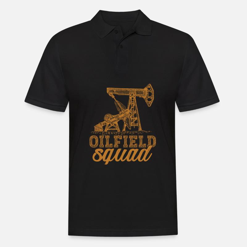 Ölfeld Bohrinsel Kader - Männer Poloshirt - Schwarz