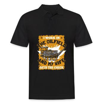 Oil Field Oil Rig Wife - Men's Polo Shirt - black - Front - Kai (181cm)