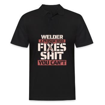 Fixateur de serrurier soudeur - Polo Homme - noir - Devant - Kai (181cm)