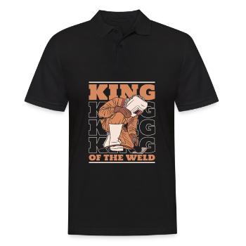 Welder Locksmith Cool King Of The Weld - Men's Polo Shirt - black - Front - Kai (181cm)