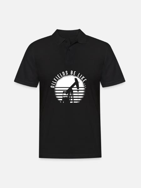 Ölfeld Bohrinsel - Männer Poloshirt - Schwarz