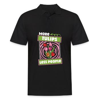 Tulipes Drôles de tulipes - Polo Homme - noir - Devant - Kai (181cm)