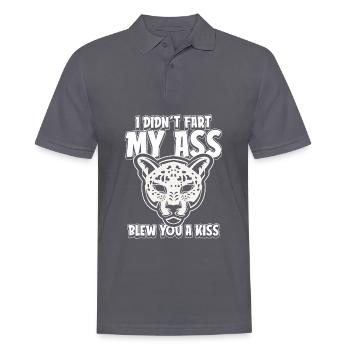 Jaguar Fun I Didnt Fart My Butt Blew You A Kiss - Men's Polo Shirt - charcoal grey - Front - Nico (186cm)
