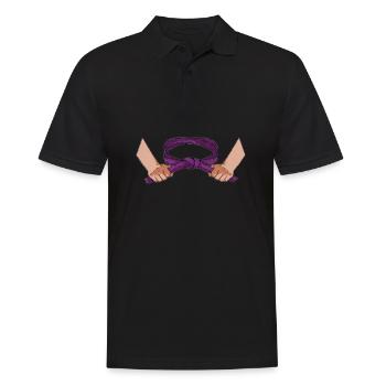 Karate - Männer Poloshirt - Schwarz - Vorne - Kai (181cm)