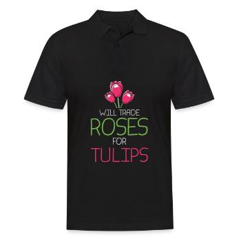 Tulpen Lustig Tulpen - Männer Poloshirt - Schwarz - Vorne - Kai (181cm)