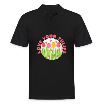 Tulpen Tulpen - Männer Poloshirt - Schwarz - Vorne - Kai (181cm)