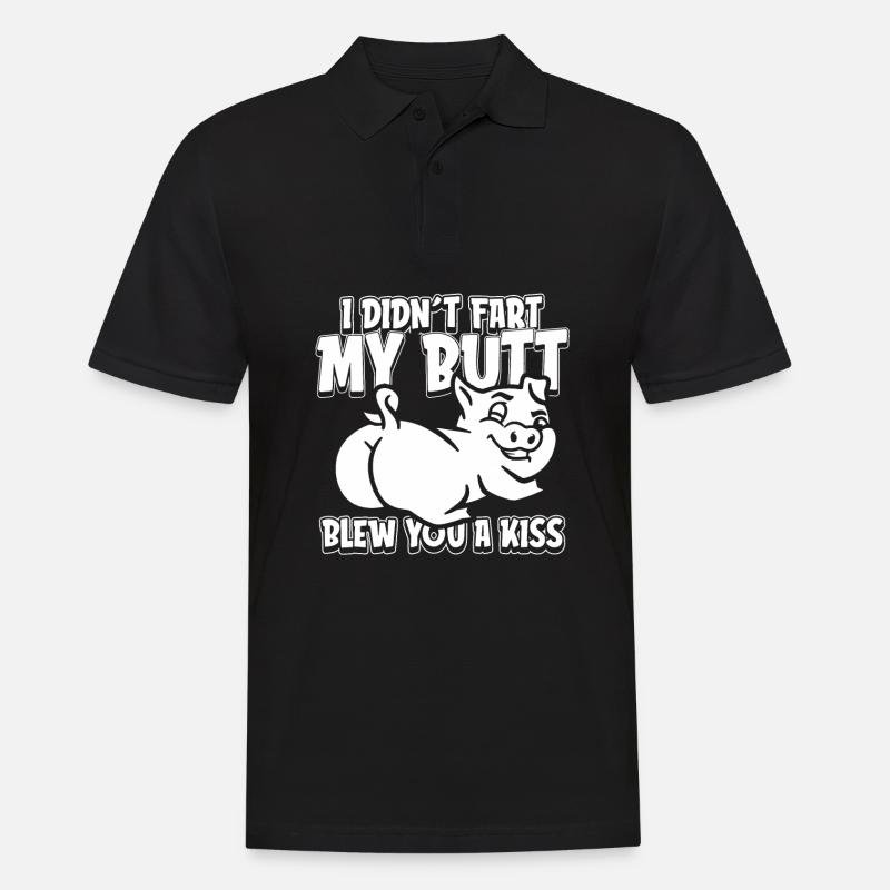 Schwein Schweinebauer - Männer Poloshirt - Schwarz
