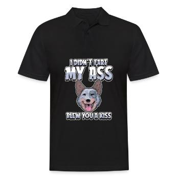 Australischer Rinderhund - Männer Poloshirt - Schwarz - Vorne - Kai (181cm)