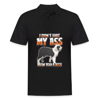 Altenglischer Schäferhund Bobtail - Männer Poloshirt - Schwarz - Vorne - Kai (181cm)