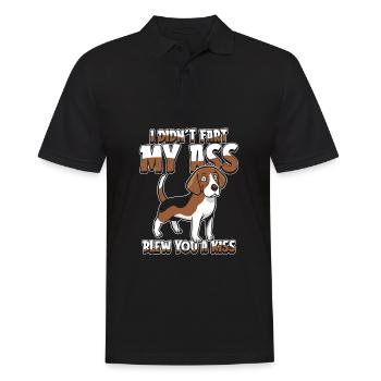 Beagle Je n’ai pas pété mes fesses t’a soufflé un baiser - Polo Homme - noir - Devant - Kai (181cm)