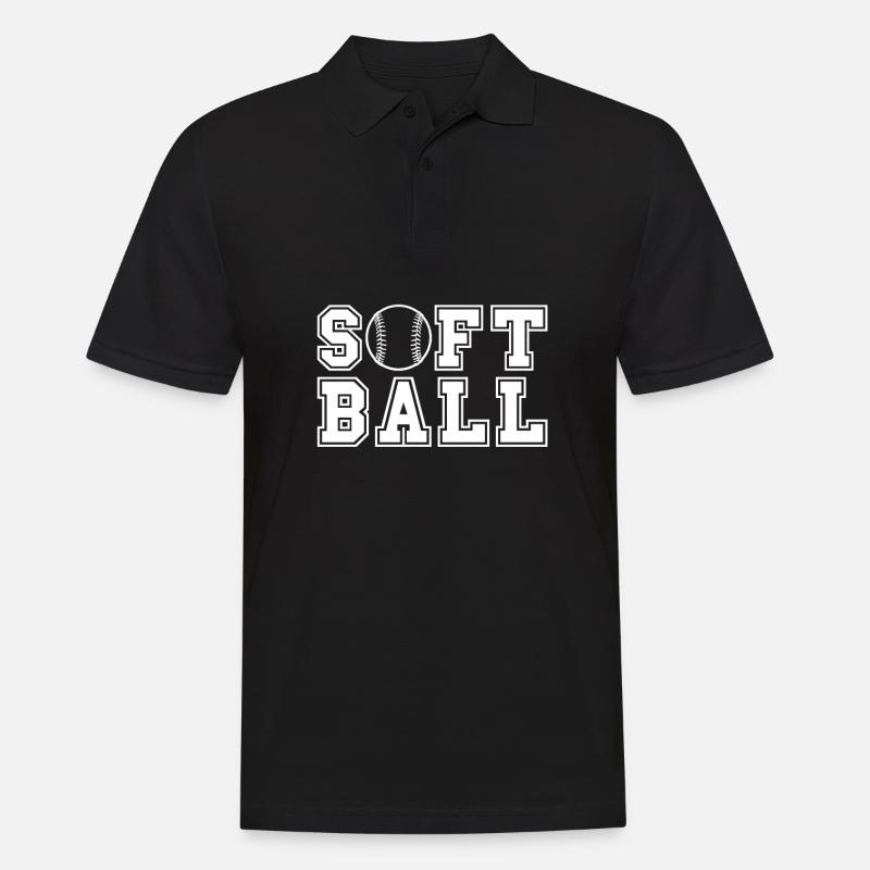 Softball Lustig - Männer Poloshirt - Schwarz
