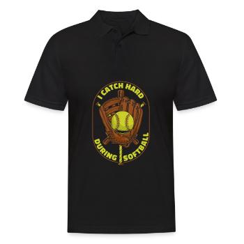 Softball Fänger - Männer Poloshirt - Schwarz - Vorne - Kai (181cm)