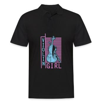 Violine Geige Mädchen - Männer Poloshirt - Schwarz - Vorne - Kai (181cm)