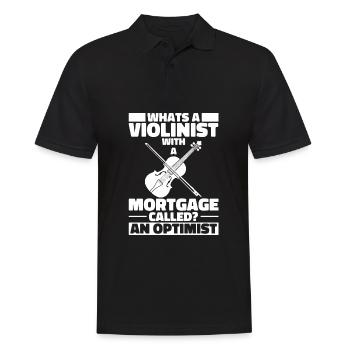 Violine Geige Komisch - Männer Poloshirt - Schwarz - Vorne - Kai (181cm)