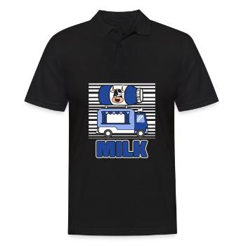 Cow Milk Milk Wagon - Men's Polo Shirt - black - Front - Kai (181cm)