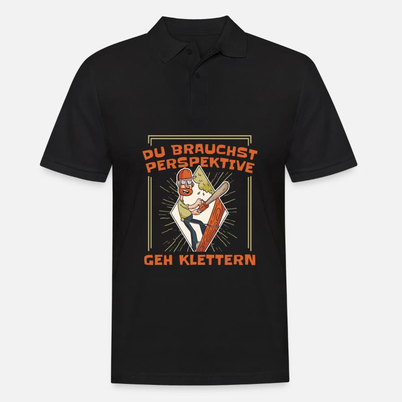 Baumpfleger Baumkletterer Arborist Witzig - Männer Poloshirt - Schwarz