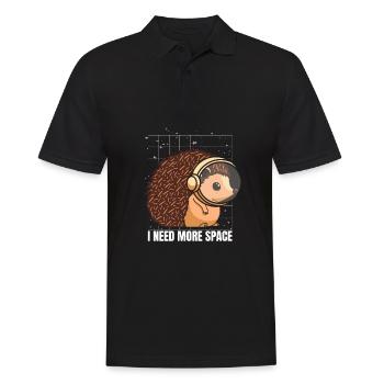 Hedgehog Astronaut I Need More Space - Men's Polo Shirt - black - Front - Kai (181cm)