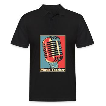 Professeur de musique Professeur de musique Affiche - Polo Homme - noir - Devant - Kai (181cm)